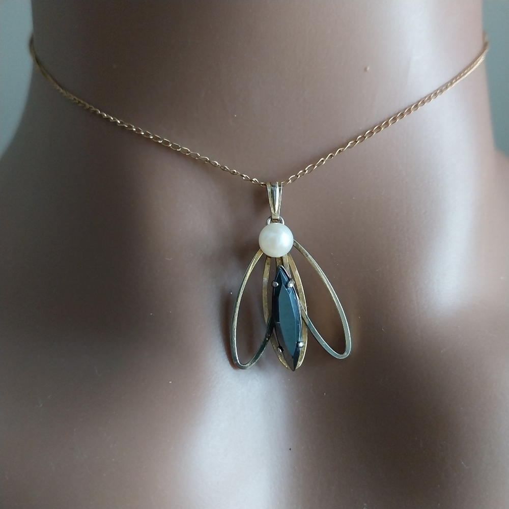 14/ 20 KGF Gold Necklace Pendant and 14/20 KGF Real Pearl Earring Set - Picture 11 of 16
